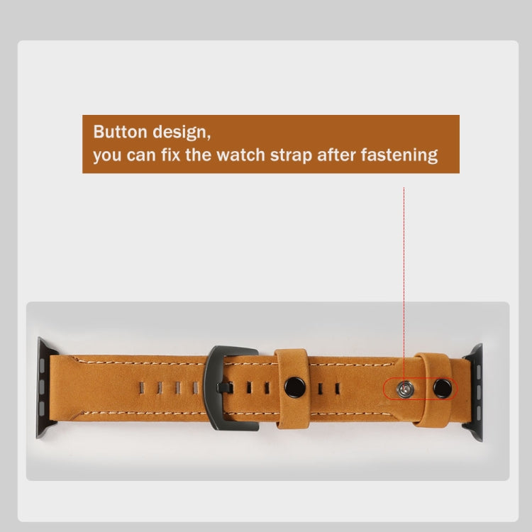 Genuine Leather Replacement Strap Watchband, For Apple Watch 5 & 4 40mm / 3 & 2 & 1 38mm, For Apple Watch 5 & 4 44mm / 3 & 2 & 1 42mm