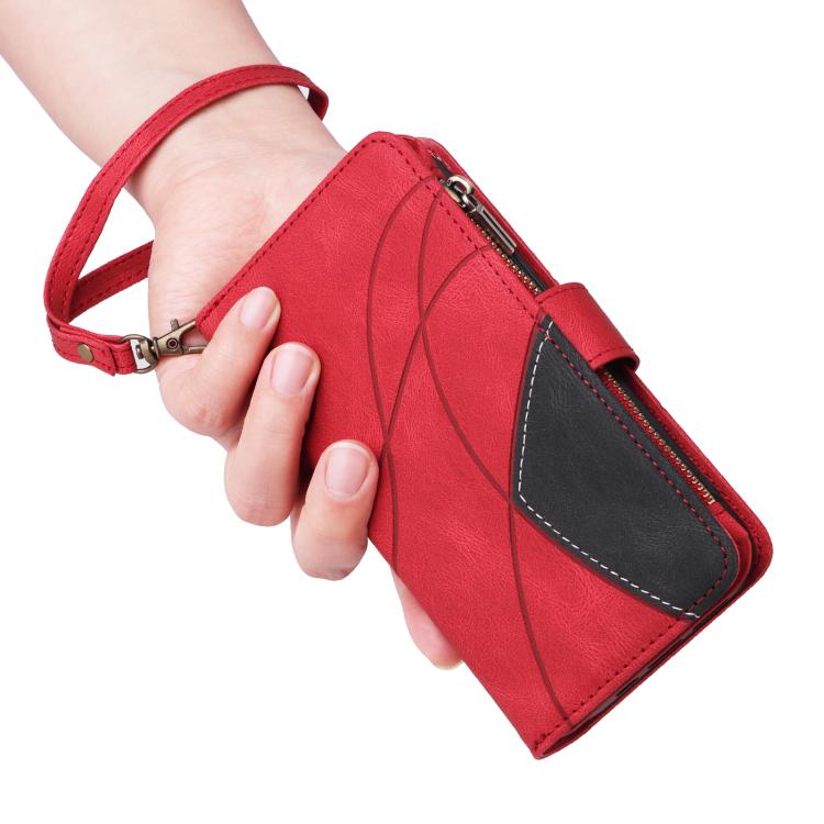 Dual-color 9 Card Slots Zipper Wallet Leather Phone Case, For iPhone 18 Pro / 17 Pro, For iPhone 18 Pro Max / 17 Pro Max, For iPhone 17e / 16e, For iPhone 17