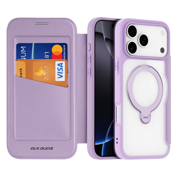 DUX DUCIS Skin X Pro Series MagSafe Ring Holder Leather Phone Case, For iPhone 18 Pro / 17 Pro, For iPhone 18 Pro Max / 17 Pro Max, For iPhone 17e / 16e, For iPhone 17, For iPhone Air