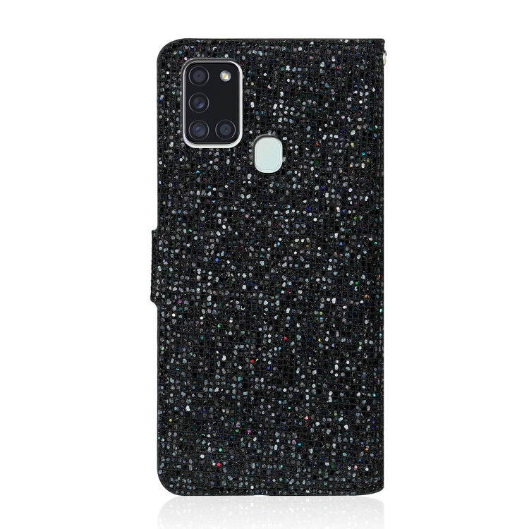 Glitter Powder Horizontal Flip Leather Case with Card Slots & Holder & Lanyard, For Samsung Galaxy A21s, For Samsung Galaxy Note 20, For Samsung Galaxy Note 20 Ultra