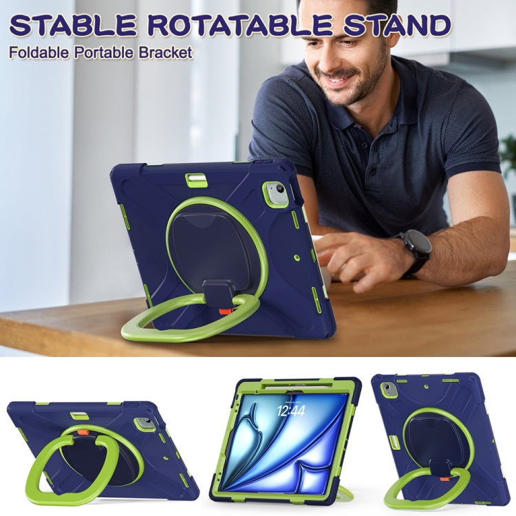 Silicone Hybrid PC Tablet Case with Holder & Shoulder Strap, For iPad Air 13 2026 / 2025 / 2024, For iPad Pro 13 2025 / 2024