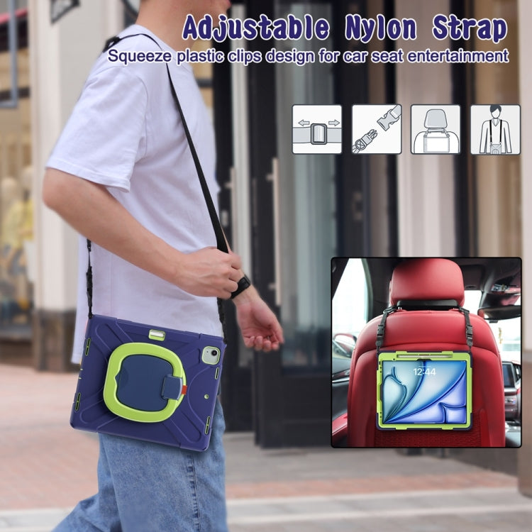 Silicone Hybrid PC Tablet Case with Holder & Shoulder Strap, For iPad Air 13 2026 / 2025 / 2024, For iPad Pro 13 2025 / 2024