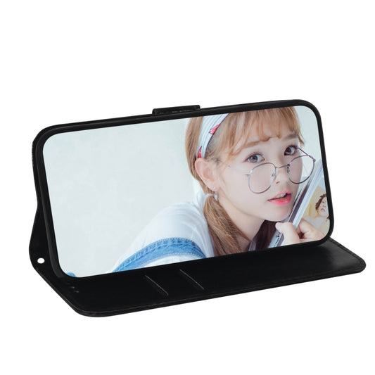 Built-in stand functionality shown on colorful Redmi 9A flip case with wallet compartments
