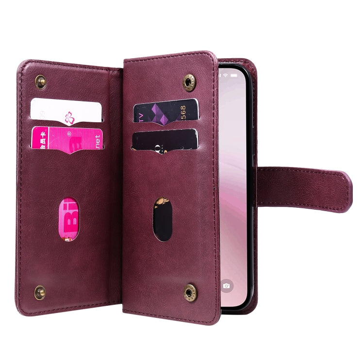 Multi-Function Wallet 10 Card Slots Leather Phone Case, iPhone 16e, For iPhone 16 Pro Max, For iPhone 16 Pro, For iPhone 16 Plus
