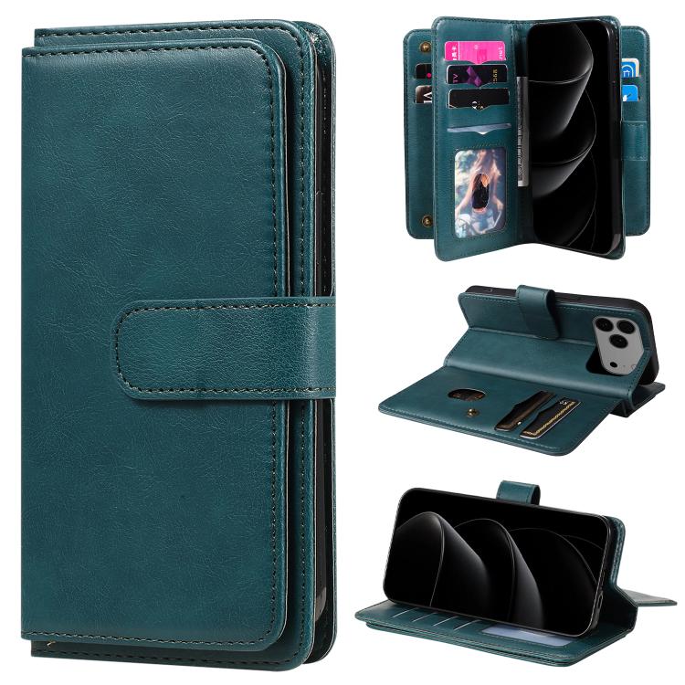 Multi-Function Wallet 10 Card Slots Leather Phone Case, For iPhone 17 Pro Max, For iPhone 17 Pro, For iPhone 17, For iPhone 17 Air
