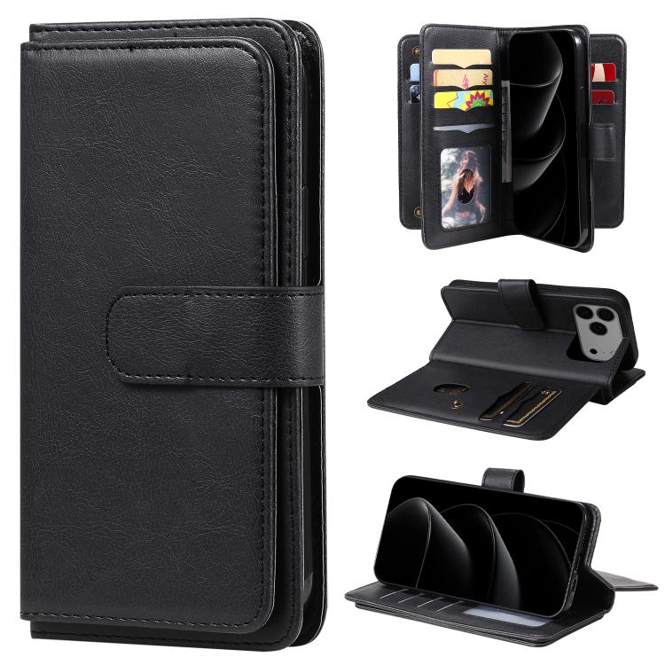 Multi-Function Wallet 10 Card Slots Leather Phone Case, For iPhone 17 Pro Max, For iPhone 17 Pro, For iPhone 17, For iPhone 17 Air