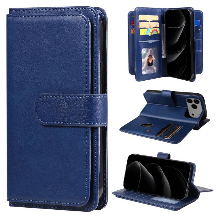 Multi-Function Wallet 10 Card Slots Leather Phone Case, For iPhone 17 Pro Max, For iPhone 17 Pro, For iPhone 17, For iPhone 17 Air