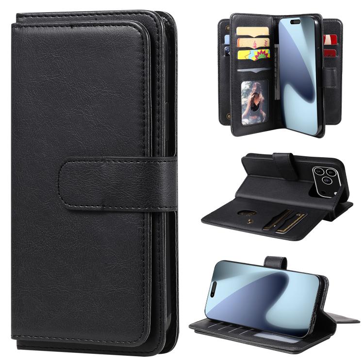Multi-Function Wallet 10 Card Slots Leather Phone Case, For iPhone 17 Pro Max, For iPhone 17 Pro, For iPhone 17, For iPhone 17 Air