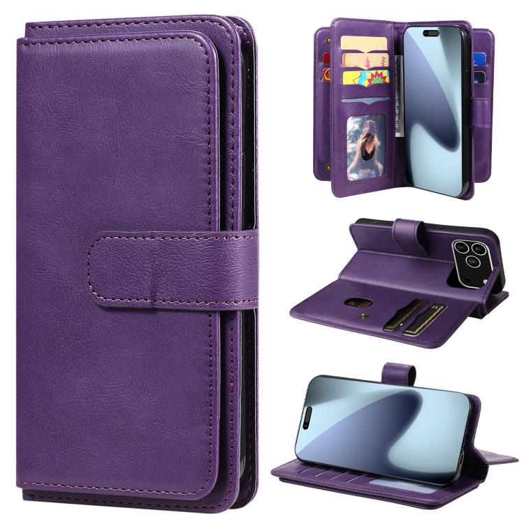 Multi-Function Wallet 10 Card Slots Leather Phone Case, For iPhone 17 Pro Max, For iPhone 17 Pro, For iPhone 17, For iPhone 17 Air