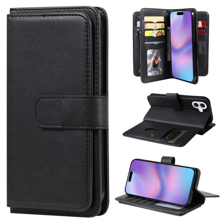 Multi-Function Wallet 10 Card Slots Leather Phone Case, For iPhone 17 Pro Max, For iPhone 17 Pro, For iPhone 17, For iPhone 17 Air