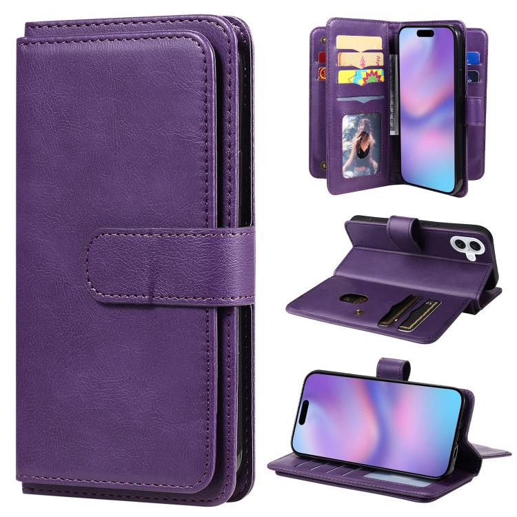 Multi-Function Wallet 10 Card Slots Leather Phone Case, For iPhone 17 Pro Max, For iPhone 17 Pro, For iPhone 17, For iPhone 17 Air