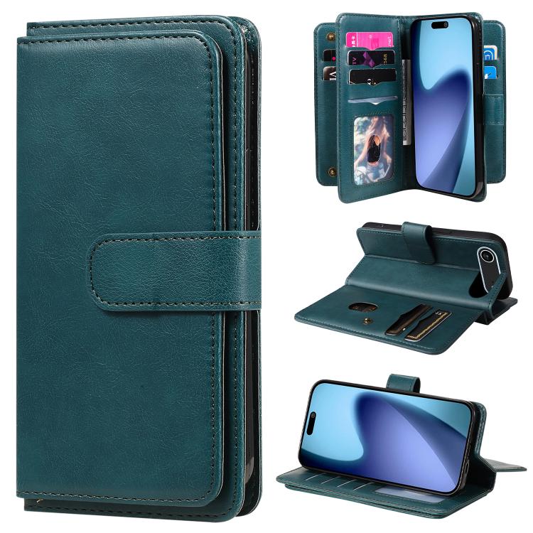 Multi-Function Wallet 10 Card Slots Leather Phone Case, For iPhone 17 Pro Max, For iPhone 17 Pro, For iPhone 17, For iPhone 17 Air