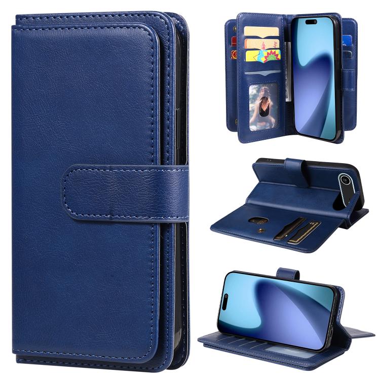 Multi-Function Wallet 10 Card Slots Leather Phone Case, For iPhone 17 Pro Max, For iPhone 17 Pro, For iPhone 17, For iPhone 17 Air