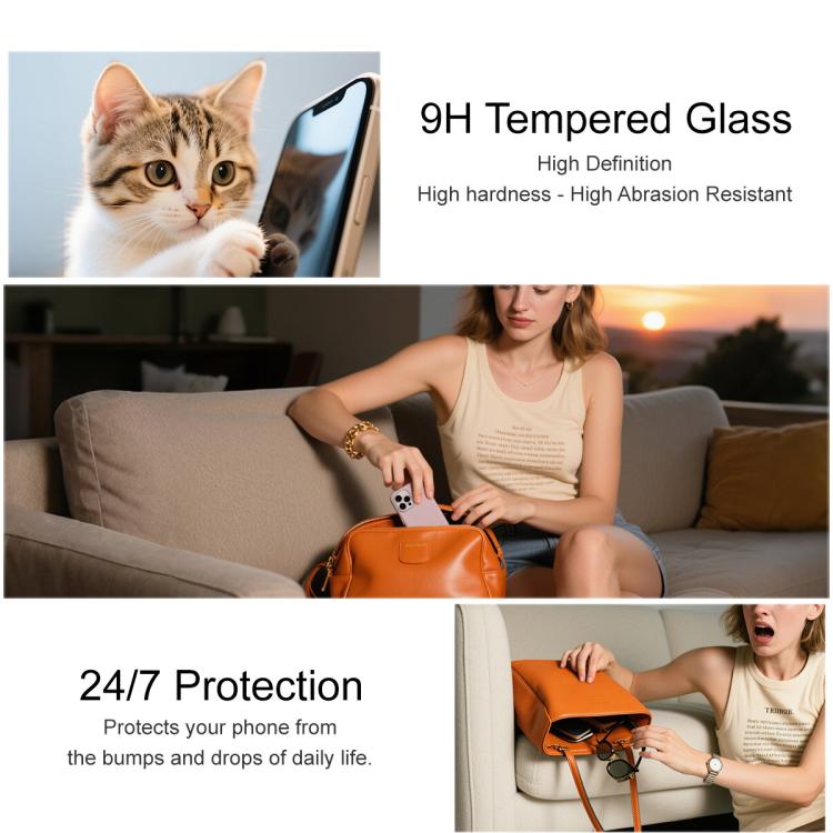 imak 9H Surface Hardness Full Screen Tempered Glass Film Pro+ Series, For iPhone 17 Pro Max, For iPhone 17 / 17 Pro, For iPhone 17 Air, For iPhone 16e, For iPhone 16 Pro Max, For iPhone 16 Pro, For iPhone 16 Plus, For iPhone 16