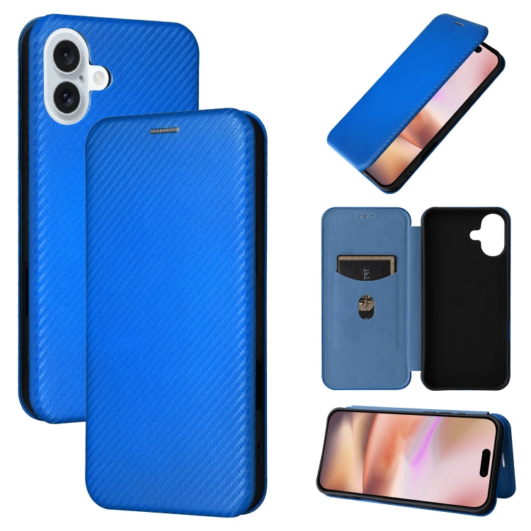 Carbon Fiber Texture Flip Leather Phone Case, For iPhone SE 2024, For iPhone 16 Pro Max, For iPhone 16 Pro, For iPhone 16 Plus