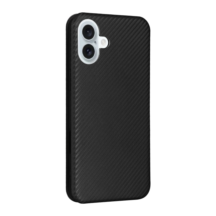 Carbon Fiber Texture Flip Leather Phone Case, For iPhone 16