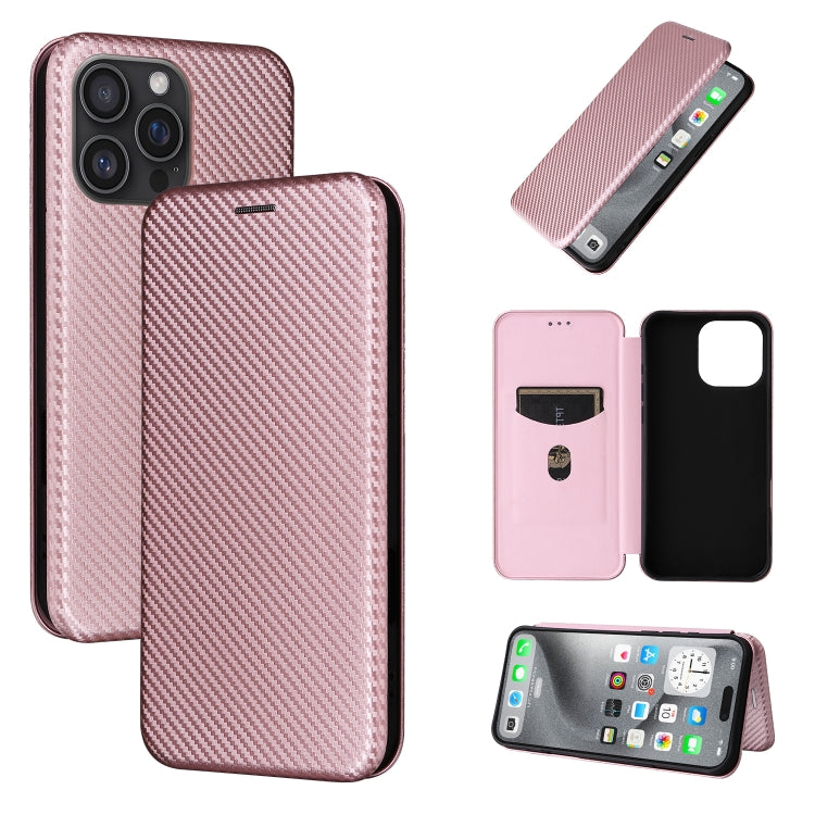 Carbon Fiber Texture Flip Leather Phone Case, For iPhone SE 2024, For iPhone 16 Pro Max, For iPhone 16 Pro, For iPhone 16 Plus