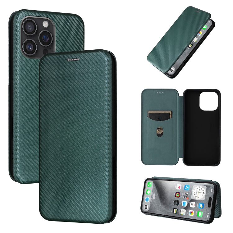 Carbon Fiber Texture Flip Leather Phone Case, For iPhone SE 2024, For iPhone 16 Pro Max, For iPhone 16 Pro, For iPhone 16 Plus