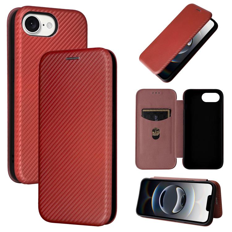 Carbon Fiber Texture Flip Leather Phone Case, For iPhone SE 2024, For iPhone 16 Pro Max, For iPhone 16 Pro, For iPhone 16 Plus
