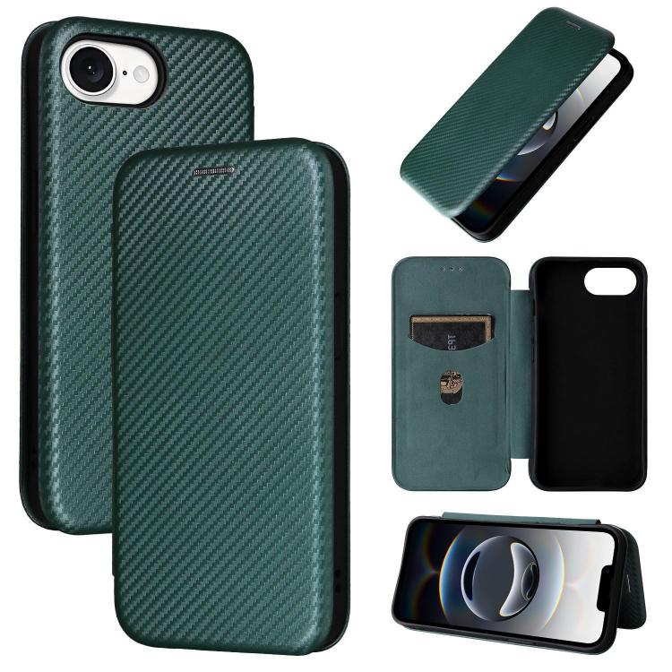 Carbon Fiber Texture Flip Leather Phone Case, For iPhone SE 2024, For iPhone 16 Pro Max, For iPhone 16 Pro, For iPhone 16 Plus