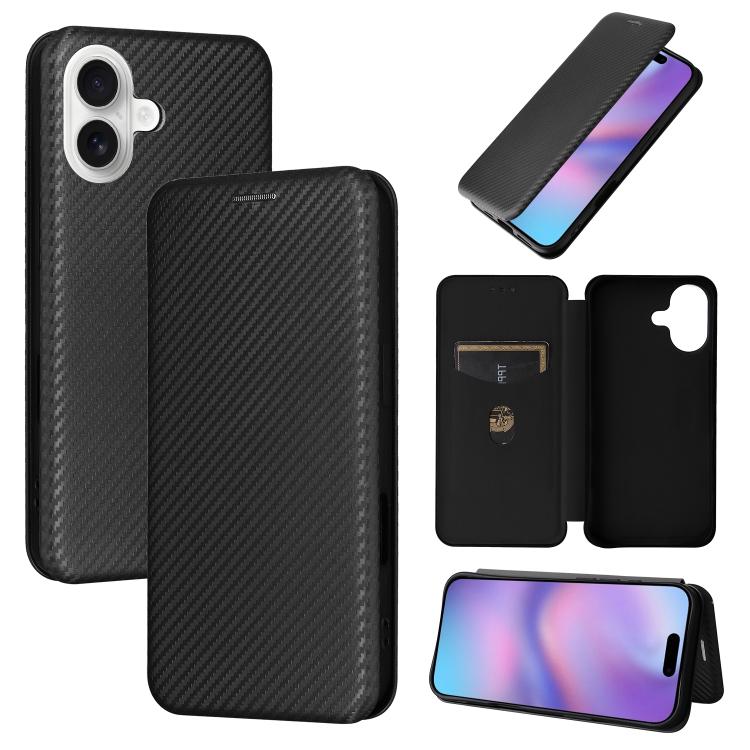 Carbon Fiber Texture Flip Leather Phone Case, For iPhone 17 Pro Max, For iPhone 17 Pro, For iPhone 17, For iPhone 17 Air