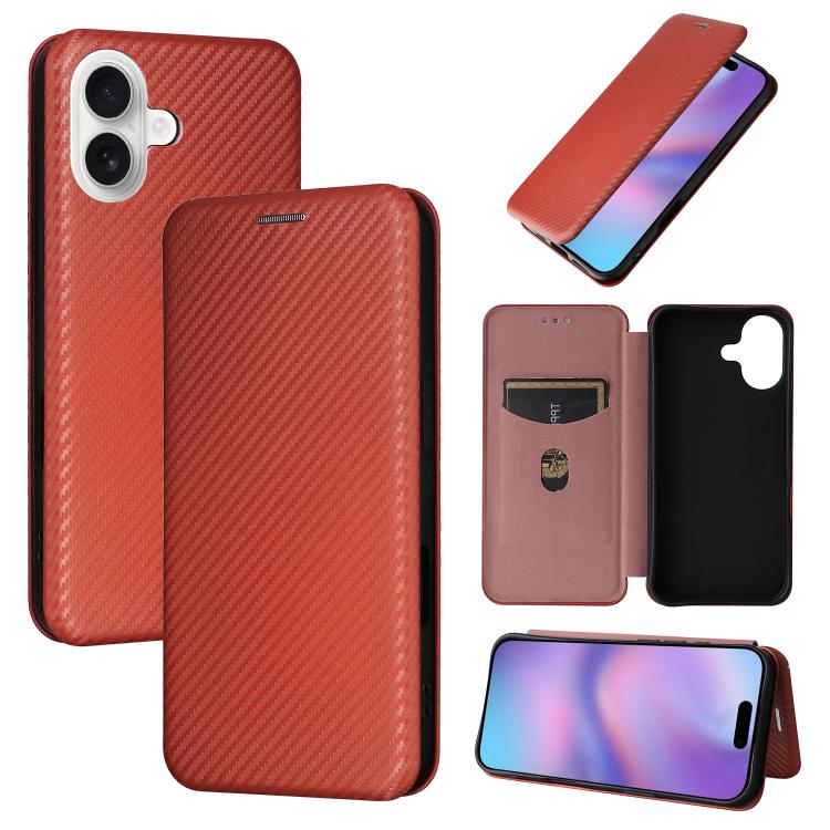Carbon Fiber Texture Flip Leather Phone Case, For iPhone 17 Pro Max, For iPhone 17 Pro, For iPhone 17, For iPhone 17 Air
