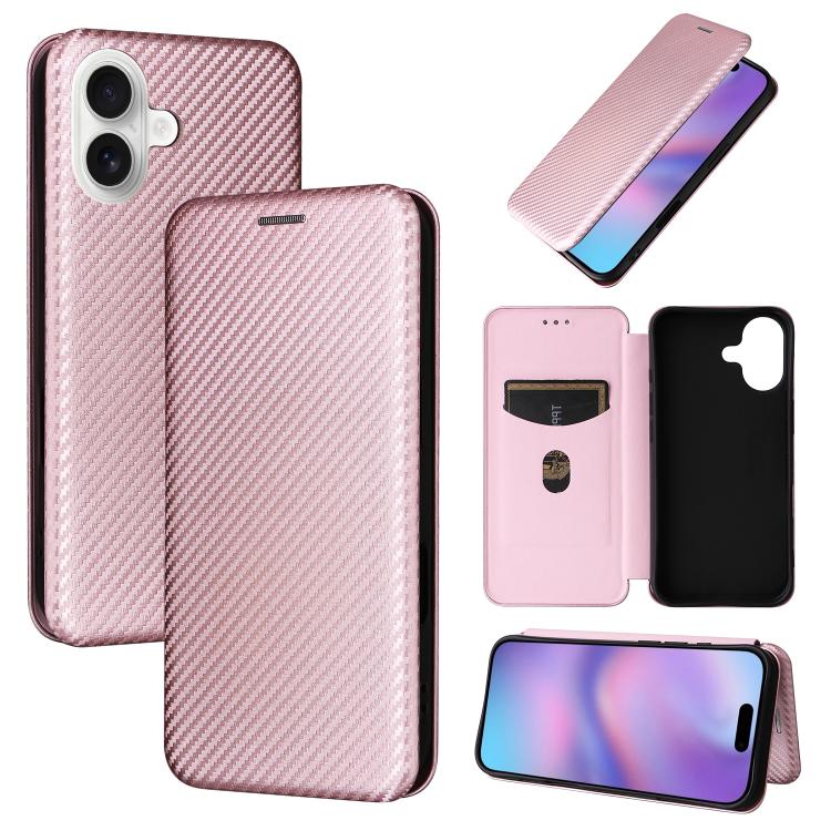 Carbon Fiber Texture Flip Leather Phone Case, For iPhone 17 Pro Max, For iPhone 17 Pro, For iPhone 17, For iPhone 17 Air