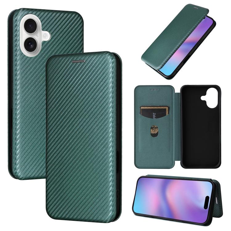 Carbon Fiber Texture Flip Leather Phone Case, For iPhone 17 Pro Max, For iPhone 17 Pro, For iPhone 17, For iPhone 17 Air