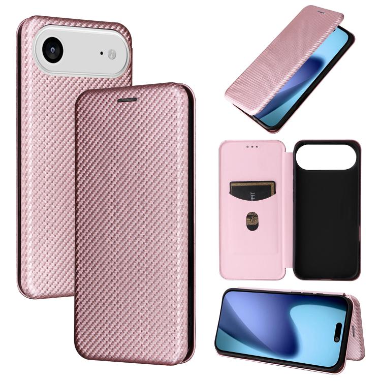 Carbon Fiber Texture Flip Leather Phone Case, For iPhone SE 2024, For iPhone 16 Pro Max, For iPhone 16 Pro, For iPhone 16 Plus