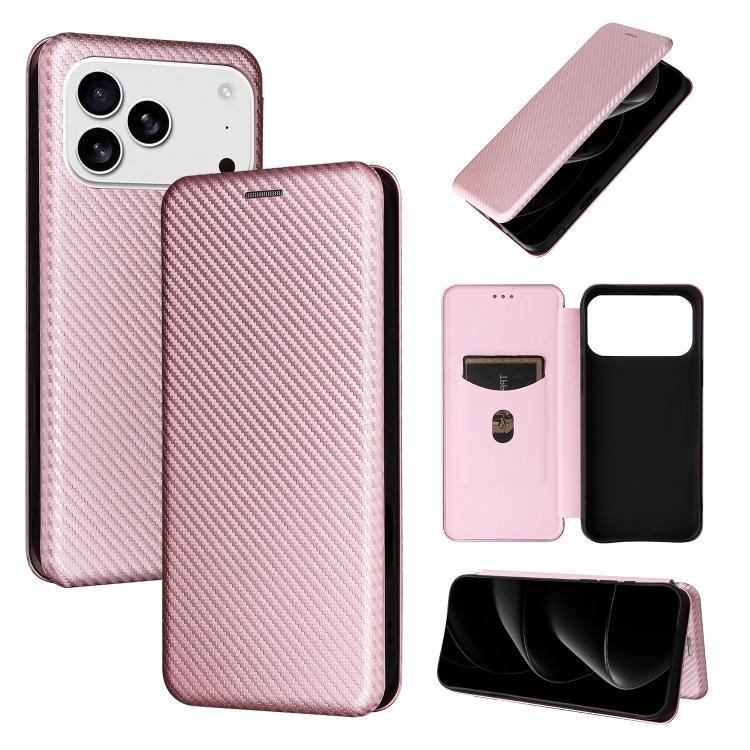 Carbon Fiber Texture Flip Leather Phone Case, For iPhone 17 Pro Max, For iPhone 17 Pro, For iPhone 17, For iPhone 17 Air