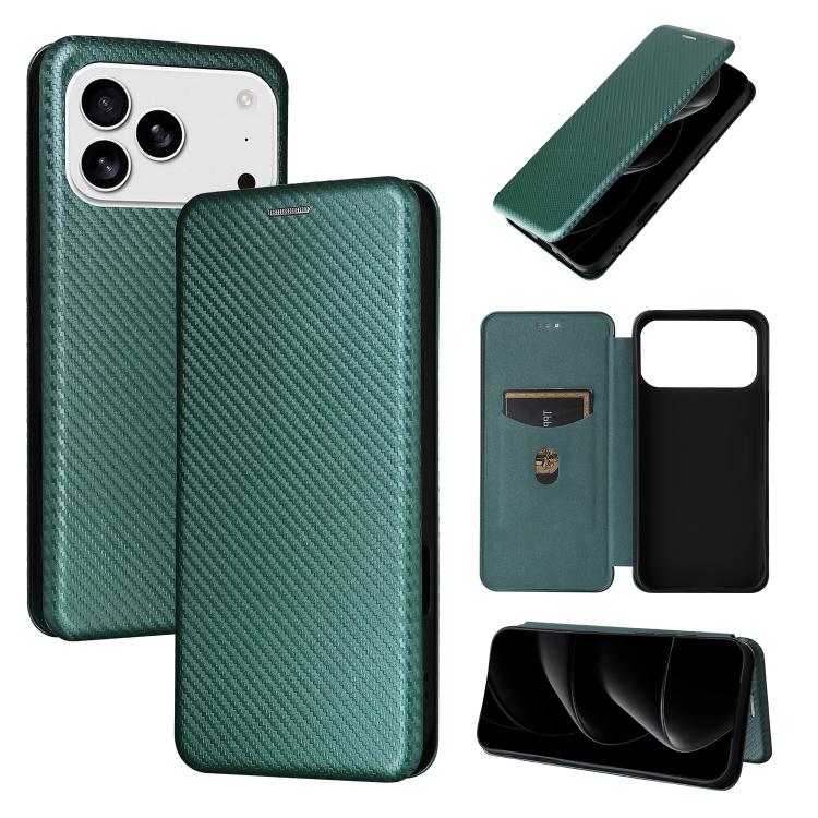 Carbon Fiber Texture Flip Leather Phone Case, For iPhone 17 Pro Max, For iPhone 17 Pro, For iPhone 17, For iPhone 17 Air