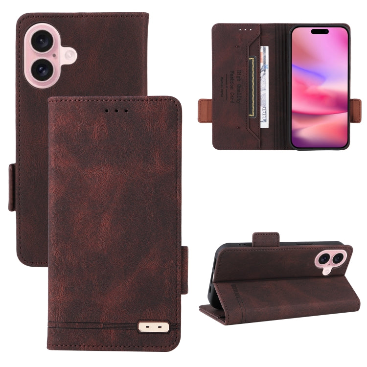 Magnetic Clasp Leather Phone Case, For iPhone 16 Pro Max, For iPhone 16 Pro, For iPhone 16 Plus, For iPhone 16