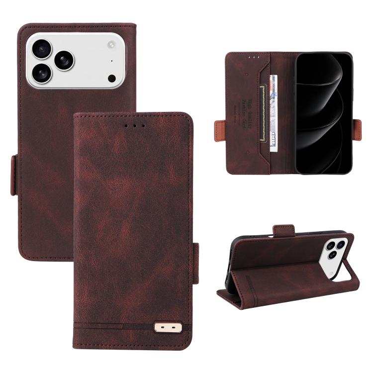 Magnetic Clasp Leather Phone Case, For iPhone 17 Pro Max, For iPhone 17 Pro, For iPhone 17, For iPhone SE 2024