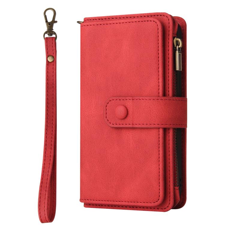 Skin Feel Multi Card Slots Zipper Wallet Leather Phone Case, For iPhone 17 Pro Max, For iPhone 17 Pro, For iPhone 17, For iPhone 17 Air, iPhone 16e, For iPhone 16 Pro Max