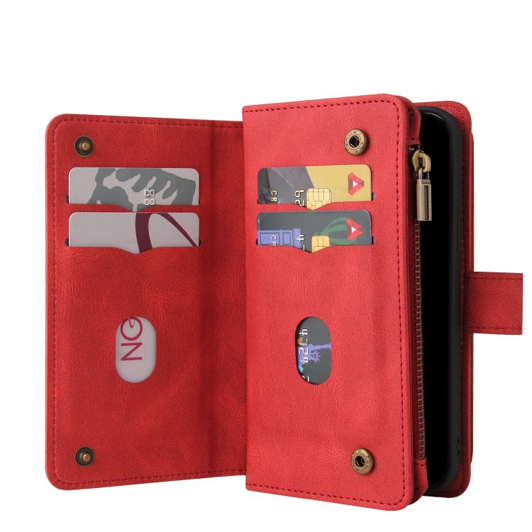 Skin Feel Multi Card Slots Zipper Wallet Leather Phone Case, For iPhone 17 Pro Max, For iPhone 17 Pro, For iPhone 17, For iPhone 17 Air, iPhone 16e, For iPhone 16 Pro Max