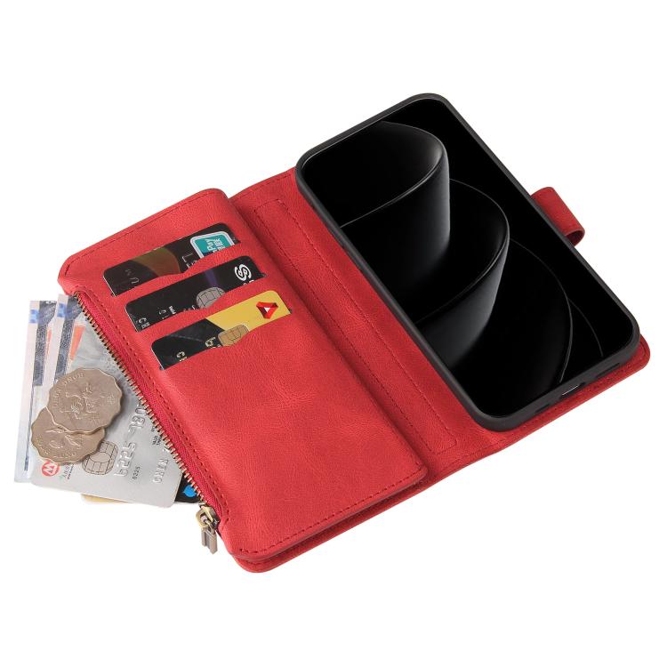 Skin Feel Multi Card Slots Zipper Wallet Leather Phone Case, For iPhone 17 Pro Max, For iPhone 17 Pro, For iPhone 17, For iPhone 17 Air, iPhone 16e, For iPhone 16 Pro Max