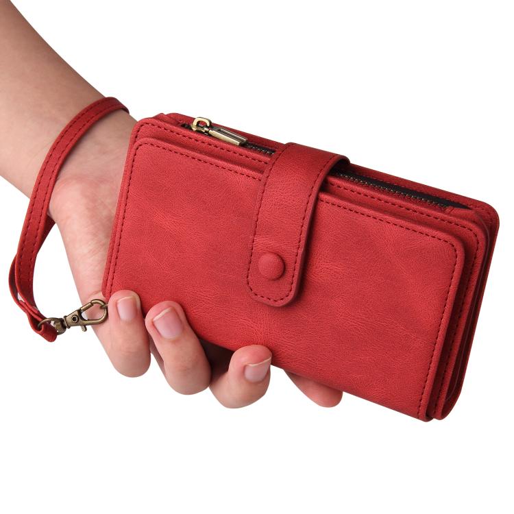 Skin Feel Multi Card Slots Zipper Wallet Leather Phone Case, For iPhone 17 Pro Max, For iPhone 17 Pro, For iPhone 17, For iPhone 17 Air, iPhone 16e, For iPhone 16 Pro Max