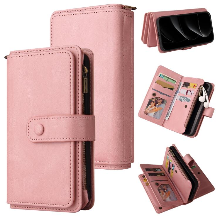 Skin Feel Multi Card Slots Zipper Wallet Leather Phone Case, For iPhone 17 Pro Max, For iPhone 17 Pro, For iPhone 17, For iPhone 17 Air, iPhone 16e, For iPhone 16 Pro Max