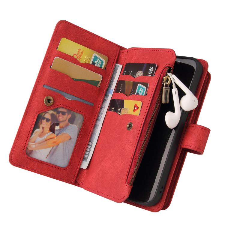 Skin Feel Multi Card Slots Zipper Wallet Leather Phone Case, For iPhone 17 Pro Max, For iPhone 17 Pro, For iPhone 17, For iPhone 17 Air, iPhone 16e, For iPhone 16 Pro Max