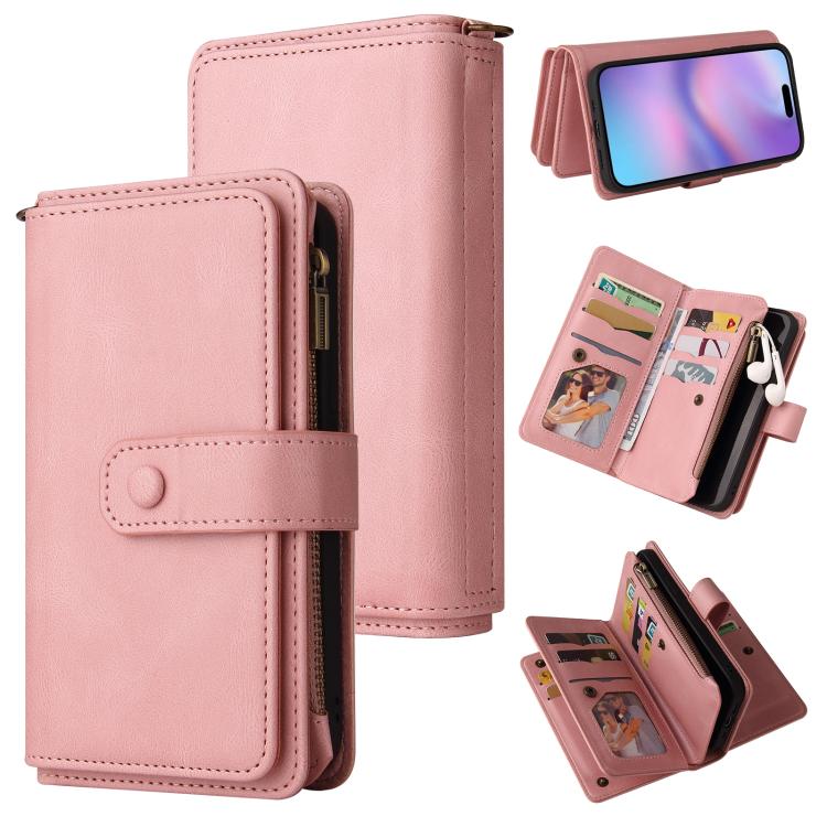Skin Feel Multi Card Slots Zipper Wallet Leather Phone Case, For iPhone 17 Pro Max, For iPhone 17 Pro, For iPhone 17, For iPhone 17 Air, iPhone 16e, For iPhone 16 Pro Max