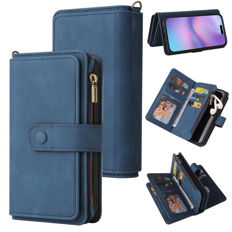 Skin Feel Multi Card Slots Zipper Wallet Leather Phone Case, For iPhone 17 Pro Max, For iPhone 17 Pro, For iPhone 17, For iPhone 17 Air, iPhone 16e, For iPhone 16 Pro Max