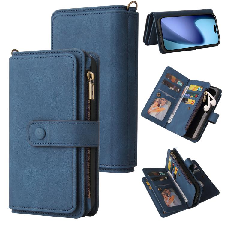 Skin Feel Multi Card Slots Zipper Wallet Leather Phone Case, For iPhone 17 Pro Max, For iPhone 17 Pro, For iPhone 17, For iPhone 17 Air, iPhone 16e, For iPhone 16 Pro Max