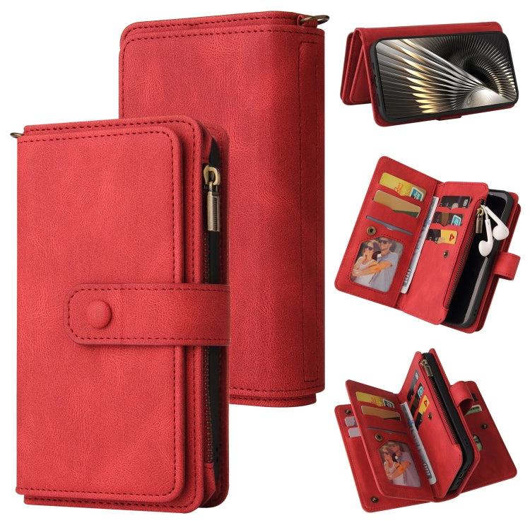 Skin Feel Multi Card Slots Zipper Wallet Leather Phone Case