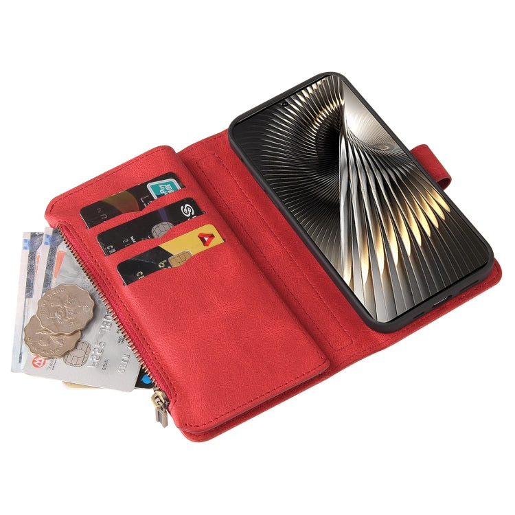 Skin Feel Multi Card Slots Zipper Wallet Leather Phone Case, For Xiaomi Poco F6, For Xiaomi Poco F6 Pro