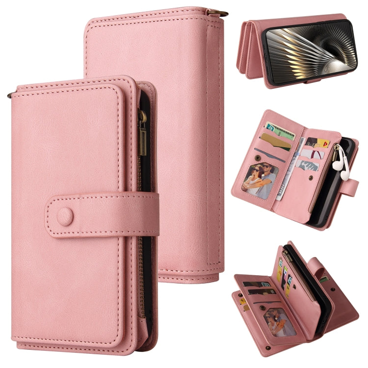 Skin Feel Multi Card Slots Zipper Wallet Leather Phone Case