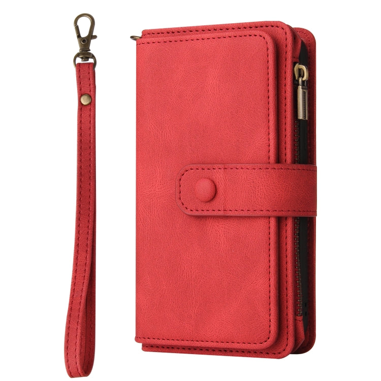 Skin Feel Leather Phone Case With Card Slots Zipper Wallet For Xiaomi Poco F6 Pro