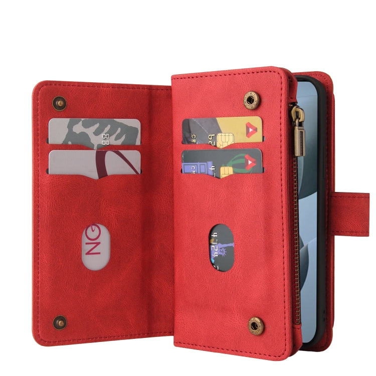 Skin Feel Leather Phone Case With Card Slots Zipper Wallet For Xiaomi Poco F6 Pro