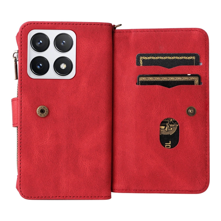 Skin Feel Multi Card Slots Zipper Wallet Leather Phone Case