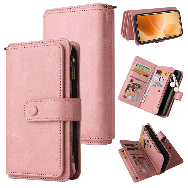 Skin Feel Multi Card Slots Zipper Wallet Leather Phone Case