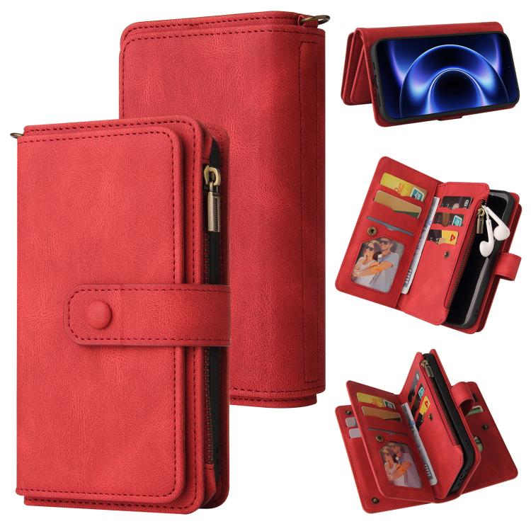 Skin Feel Multi Card Slots Zipper Wallet Leather Phone Case, For Xiaomi Poco C95 Pro, For Xiaomi 17 Max 5G, For Xiaomi 17T Pro 5G Global, For Xiaomi 17T 5G Global, For Xiaomi 17 Ultra, For Xiaomi 14T Pro